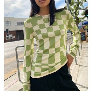 Paloma Wool El Valle Check Long Sleeve Top